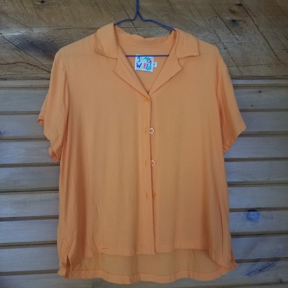 Orange Short Sleeve Button Up